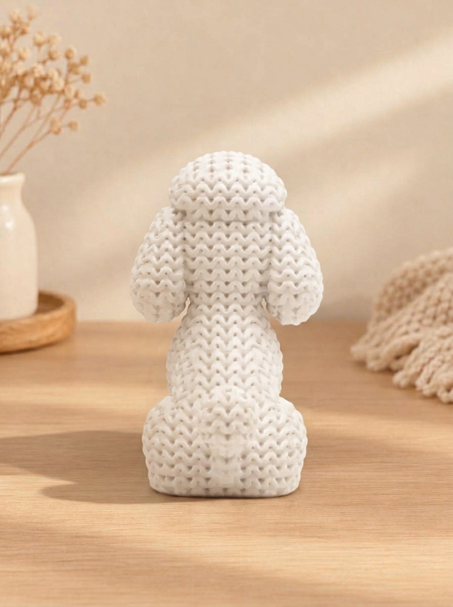 Figura decorativa de Caniche efecto tejido - Maninitas