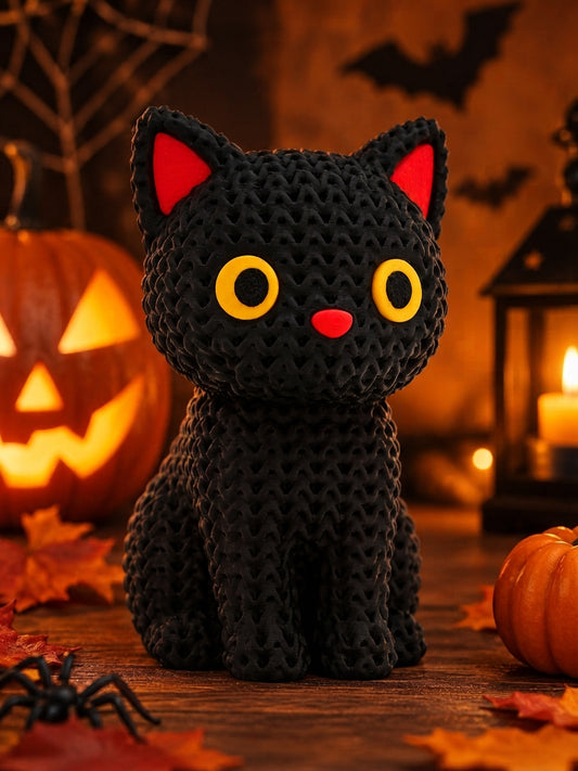 Figura Gato negro efecto tejido – Halloween
